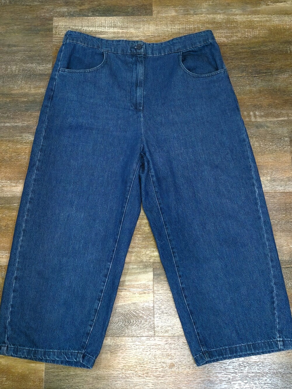 👖 Zara High-Waist Wide-Leg Baggy Cropped Jeans (Size XXL)
